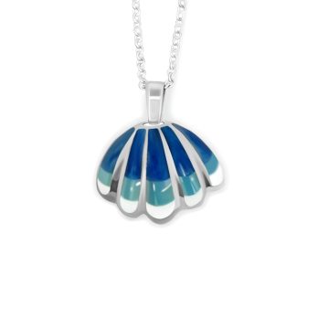 Tridacna Enamel Pendant – Silver