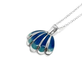 Tridacna Enamel Pendant – Silver