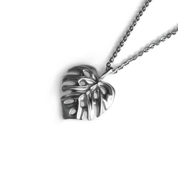 Monstera Pendant – Silver