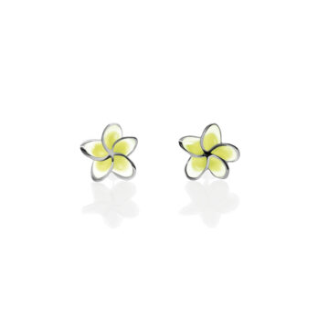 Plumeria Enamel Pierce – Silver