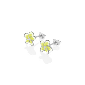 Plumeria Enamel Pierce – Silver