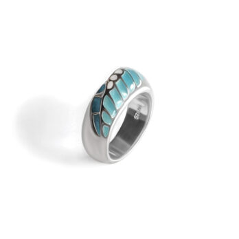 The Wave Enamel Ring – Silver