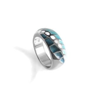 The Wave Enamel Ring – Silver